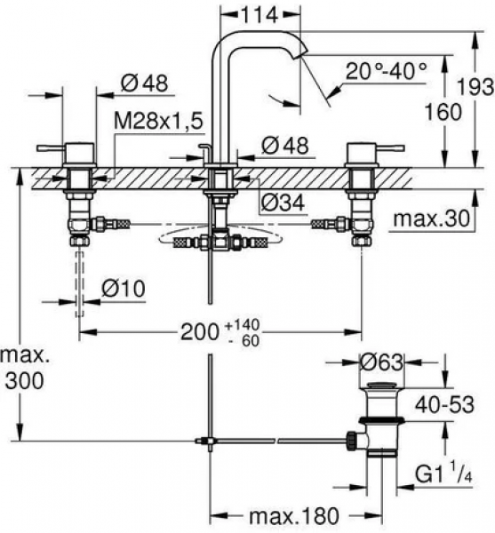 Grohe Essence 20296GL1 Lavabo Bataryası