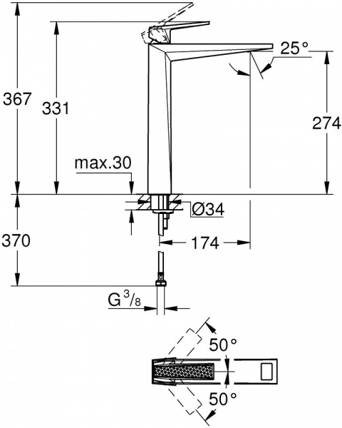 Grohe Allure Brilliant 24417000 Lavabo Bataryası