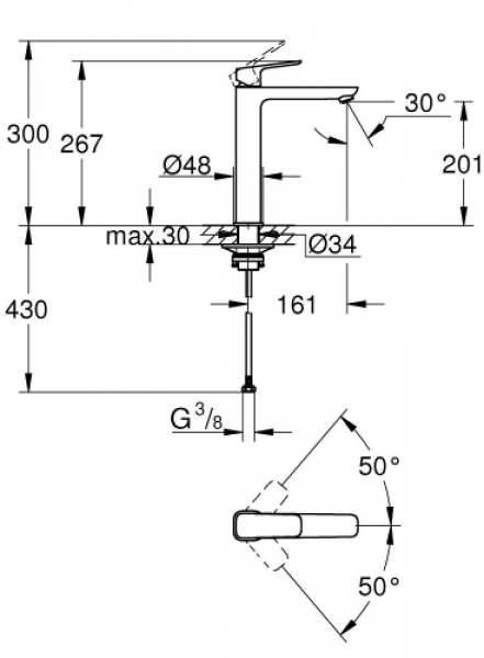 Grohe Cubeo 1017292430 Lavabo Bataryası