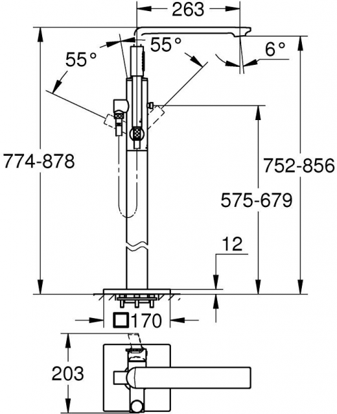 Grohe Allure 25222DL1 Küvet Bataryası