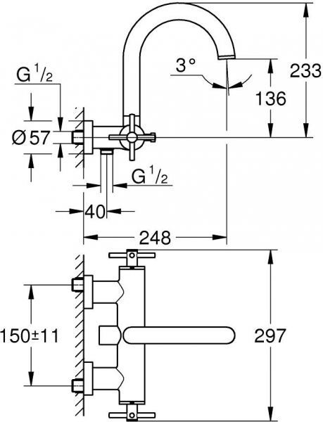 Grohe Atrio 25268000 Banyo Bataryası