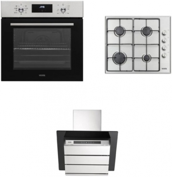 Vestel İnox Ankastre Set AO-6004 YX-DG + AF 7684 YX + ADB-6308
