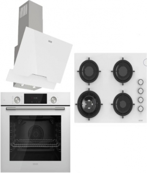 Uğur Fry Art Beyaz Ankastre Set UAO 6041W3 BCY RSR1 + UAF 6011D BCPET + UAD 6012G BA3D
