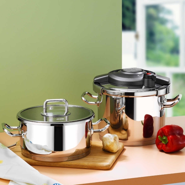 Aryıldız Touch & Cook Kanka 6+4 Düdüklü Tencere (6 Litre / 4 Litre / Çelik)