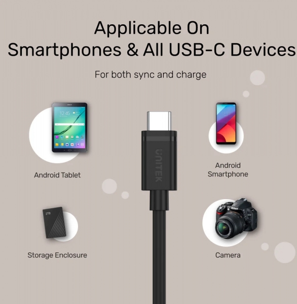 Unitek USB-C PD60W Şarj Kablosu