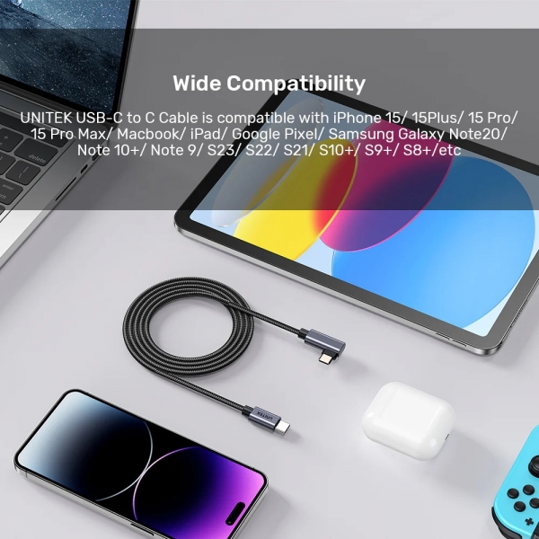 Unitek USB-C PD100W Şarj Kablosu (3 m)