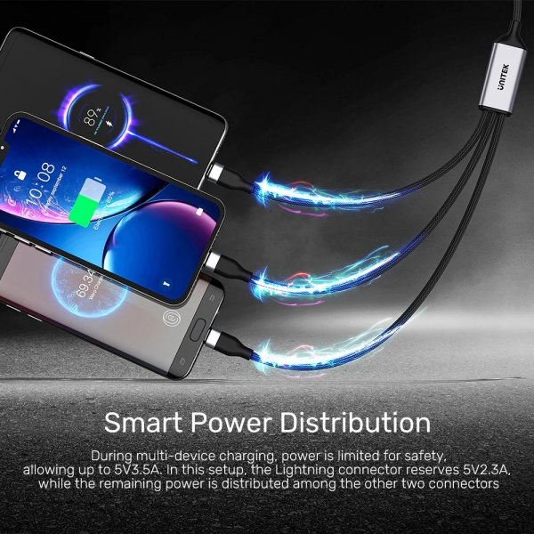 Unitek 3 in 1 USB-C Multi Şarj Kablosu