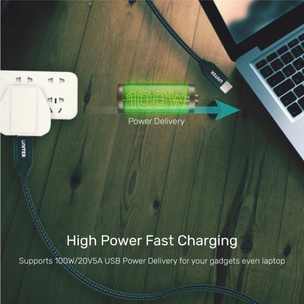 Unitek USB-C PD100W Şarj Kablosu
