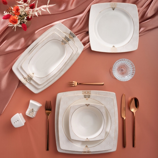 Güral Porselen Caroline 5994 54 Parça Yemek Takımı