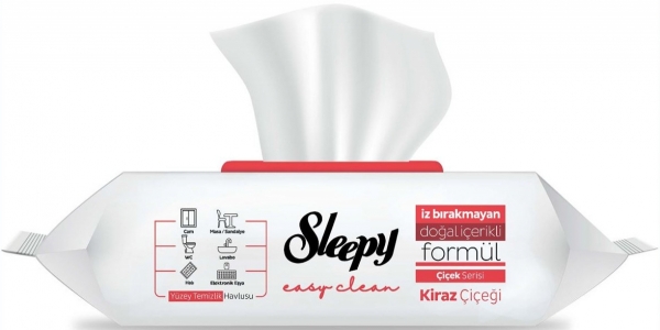 Sleepy Easy Clean Kiraz Çiçeği Yüzey Temizlik Havlusu