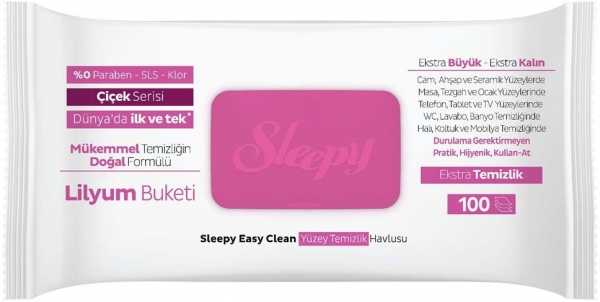 Sleepy Easy Clean Lilyum Buketi Yüzey Temizlik Havlusu
