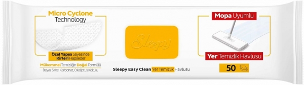 Sleepy Easy Clean Arap Sabunlu Mopa Uyumlu Yer Temizlik Havlusu
