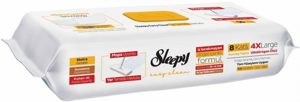 Sleepy Easy Clean Arap Sabunlu Mopa Uyumlu Yer Temizlik Havlusu