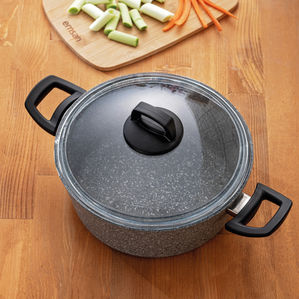 Emsan Titanium Granit Derin Tencere 16 cm