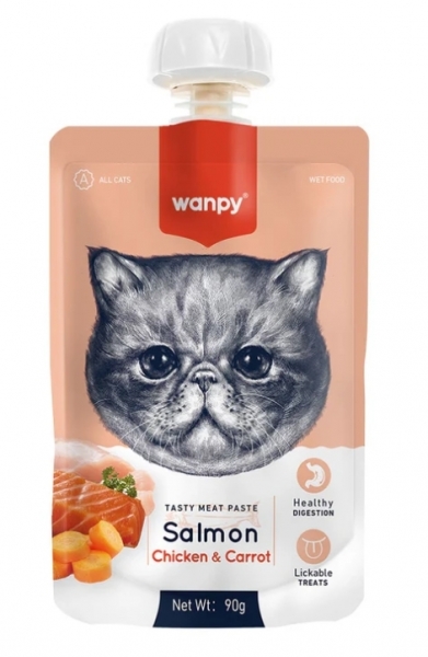 Wanpy Taze Somon ve Tavuklu 90 gr Kedi Maması