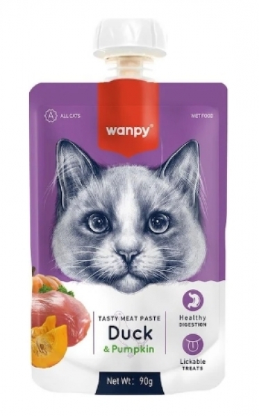 Wanpy Taze Ördeki ve Balkabaklı 90 gr Kedi Maması