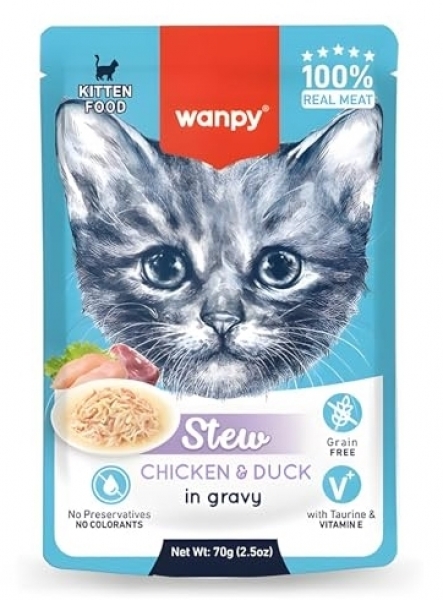 Wanpy Tavuklu ve Ördekli 70 gr Kedi Maması