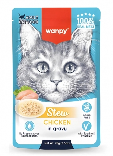 Wanpy Pouch Tavuklu 70 gr Kedi Maması