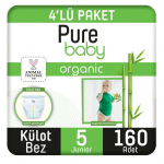 Pure Baby Organik Bambulu Külot 5 Beden 160 Adet resim