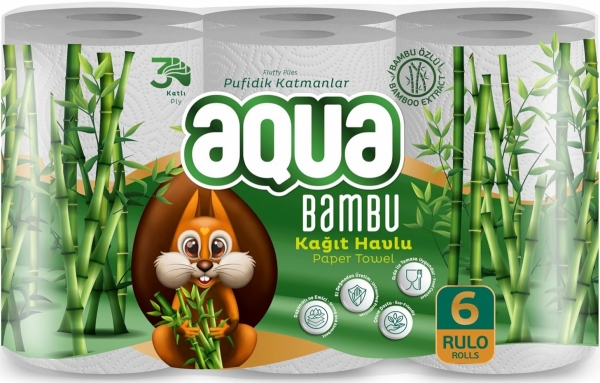 Aqua Bambu Kağıt Havlu 6 Rulo