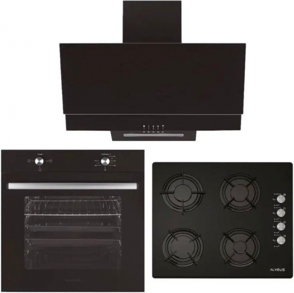 Alveus Siyah Ankastre Set ALV GLS 640 + MFA 605 + ALV F17 PB
