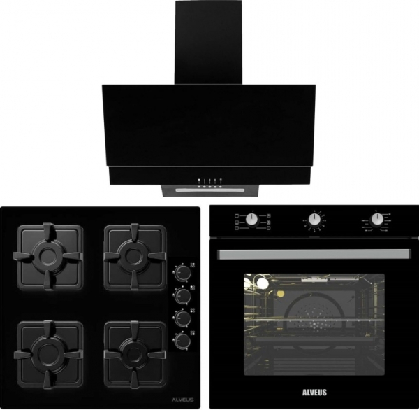 Alveus Siyah Set 08 Ankastre Set KLS 670 + MFA 604 + MOD F17