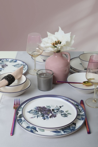 Keramika Purple Flower 24 Parça Yemek Takımı