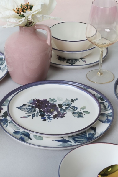Keramika Purple Flower 24 Parça Yemek Takımı