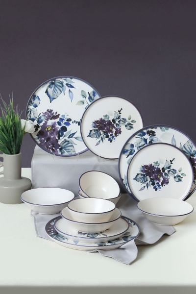 Keramika Purple Flower 24 Parça Yemek Takımı