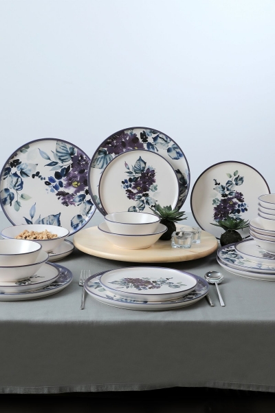Keramika Purple Flower 24 Parça Yemek Takımı