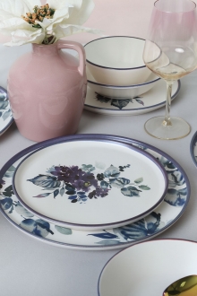 Keramika Purple Flower 24 Parça Yemek Takımı