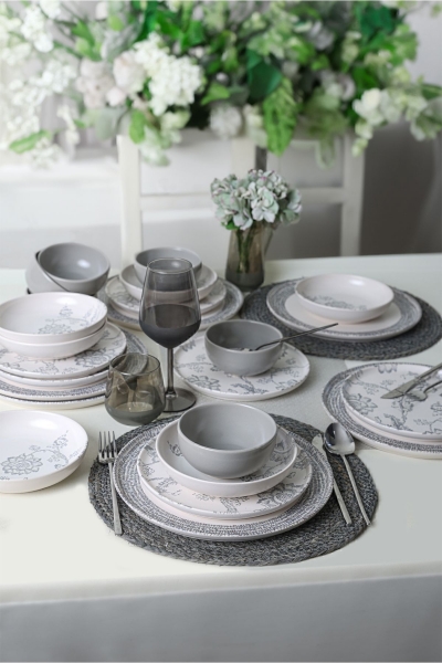 Keramika Silver Bloom 24 Parça Yemek Takımı