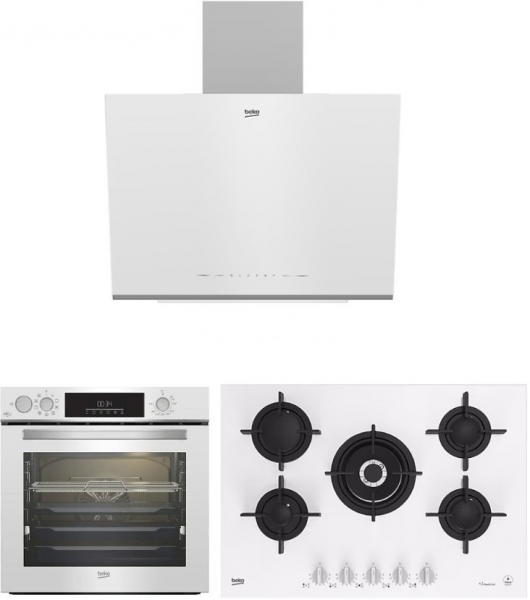 Beko Beyaz Ankastre Set BOCD T 7521 DWKB + BFC 631 B + BDE 6062 B