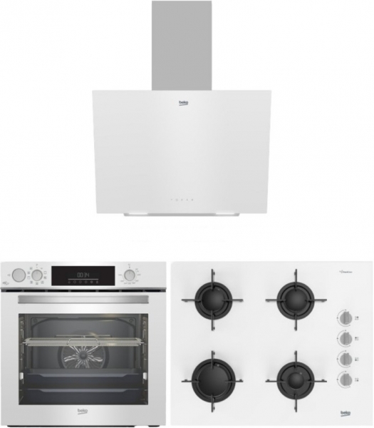 Beko Beyaz Cam Digital Ankastre Set BOCD T 6510 EB + BFC 631 B + BDE 6064 B