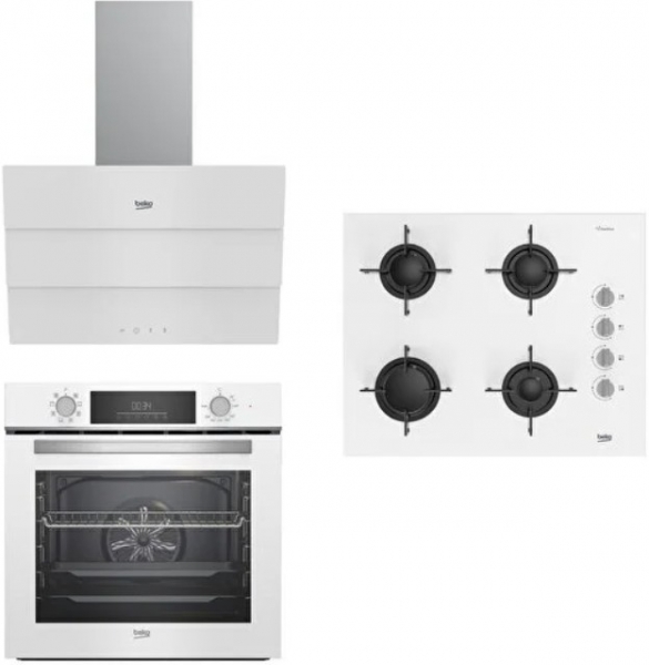 Beko Beyaz Cam Ankastre Set BOCD T 6510 EB + BFC 430 B + BDE 6053 B