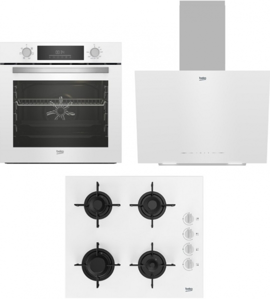 Beko Beyaz Ankastre Set BOCD T 6011 EB + BFC 330 B + BDE 6041 B