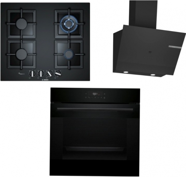 Bosch Siyah Exclusive Ankastre Set PPH6A6I40O + HJG852YB0T + DWK67PJ60T