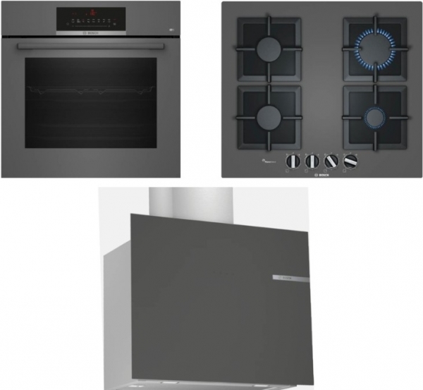 Bosch Antrasit Exclusive Ankastre Set PPP6A9B20 + HBJ559EH6T + DWF65AJ70T