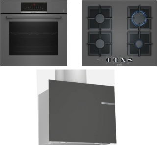 Bosch Antrasit Exclusive Ankastre Set PPP6A9B20 + HBJ559EH6T + DWF65AJ70T