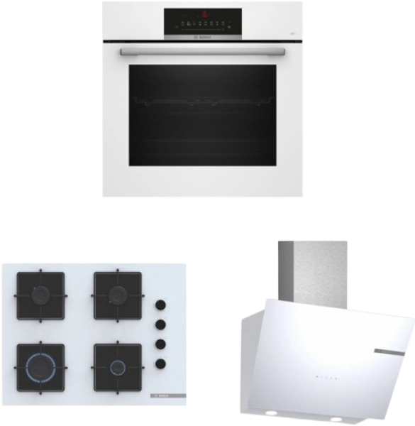 Bosch Beyaz Set 305 Ankastre Set POH7C2P30O + HBJ559EW6T + DWK66PJ20T