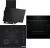 Bosch Siyah Set 344 Ankastre Set POP6C6P30O + HJG852YB0T + DWK63PJ60T