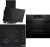 Bosch Siyah Set 346 Ankastre Set POP6C6P30O + HJG852YT0T + DWK63PJ60T