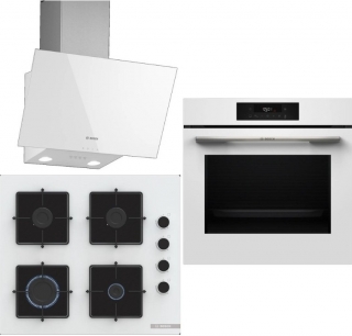 Bosch Beyaz Set 347 Ankastre Set POP6C2P30O + HJG852YW0T + DWK63PJ20T