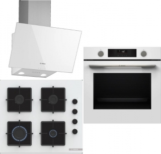 Bosch Beyaz 3 Lü Ankastre Set 343 Ankastre Set POP6C2P30O + HUA736EV0T + DWK63PJ20T