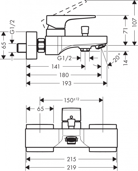 Hansgrohe Metropol 32540990 Banyo Bataryası
