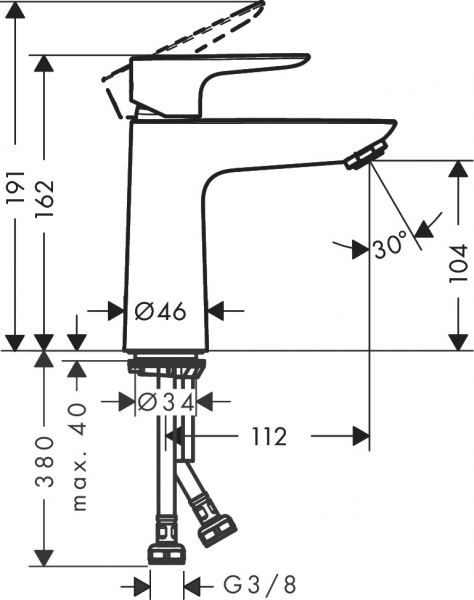 Hansgrohe Talis E 71712140 Lavabo Bataryası
