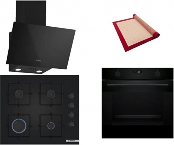 Bosch Siyah Ankastre Set POP6C6P30O + HUA736EA0T + DWK63PJ60T