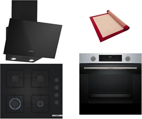 Bosch Siyah Ankastre Set POP6C6P30O + HUA717BR0T + DWK63PJ60T
