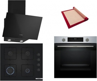 Bosch Siyah Ankastre Set POP6C6P30O + HUA717BR0T + DWK63PJ60T