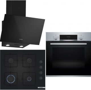 Bosch Siyah Set 328 Ankastre Set POP6C6P30O + HBF534ES3T + DWK63PJ60T